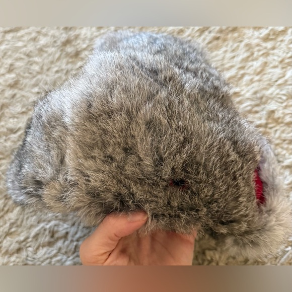 Mad Bomber Rabbit Fur Trapper Hat Red w/ Natural Rabbit Fur L Large Warm Winter - Picture 7 of 8